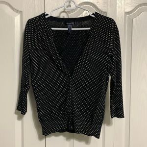 Banana republic cardigan black polka dot